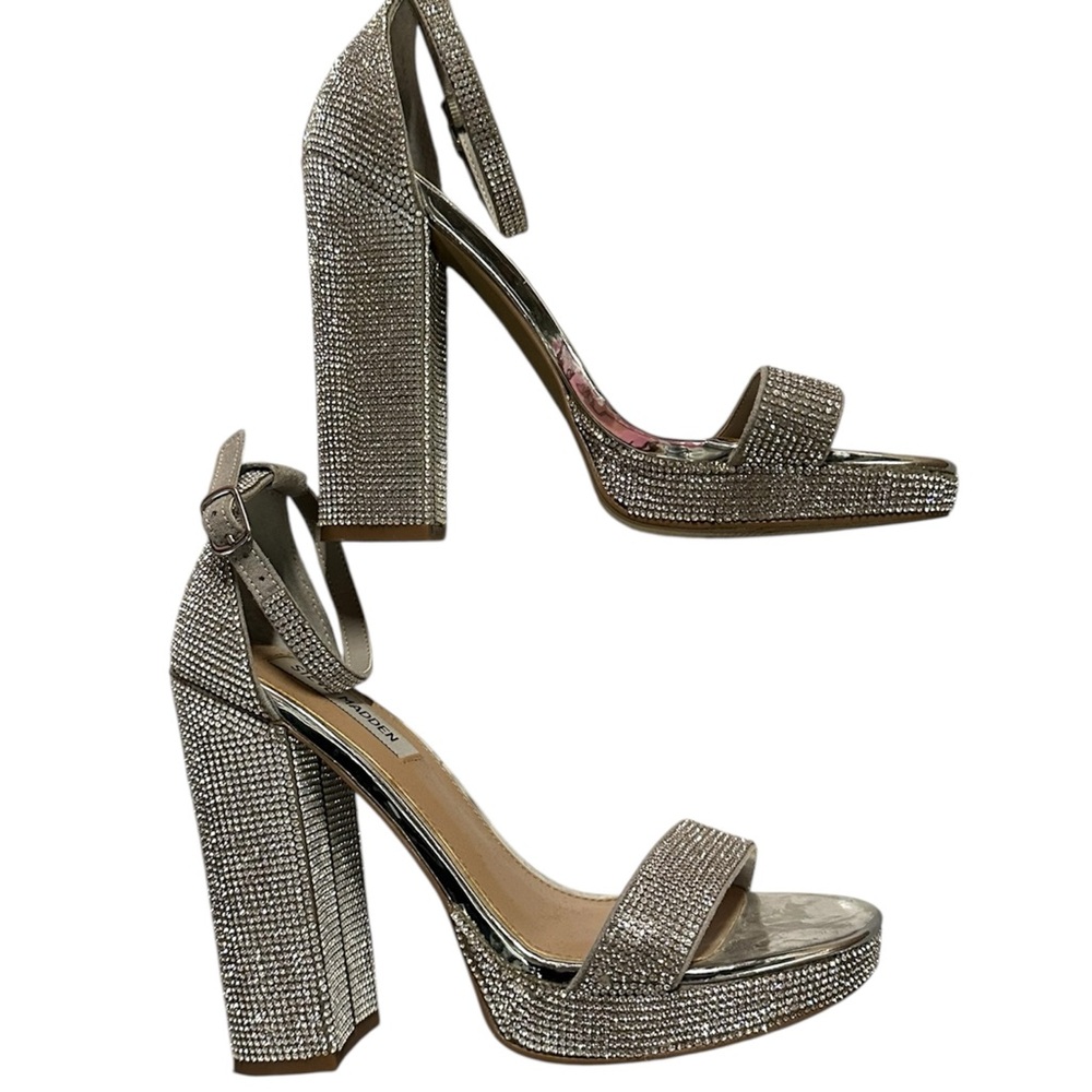 Steve Madden Silver Rhinestone Heels